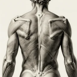 Vesalius musculature of the back, engraving