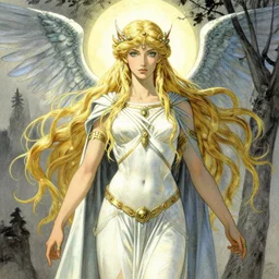 a modern genderless reincarnation of the old selenium greek god of hunt known as artemixel the selene, myth portrayed by moebius himself with love, detail and care