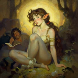a cute fantasy woman by frank frazetta and ross tran