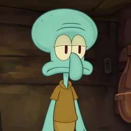 handsome squidward, dramatic lighting, cinematic