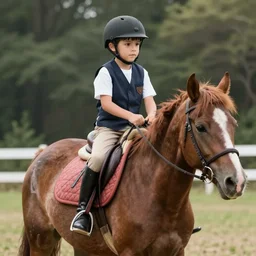 boy riding a horse