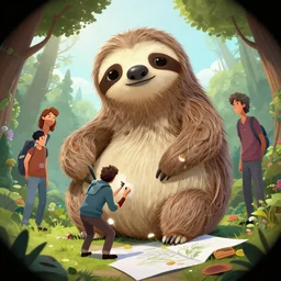 Jack is drawing Rose who is a Sloth, titanic screenshot, Greg Rutkowski, Darek Zabrocki, Karlkka, Jayison Devadas, Phuoc Quan, trending on Artstation, 8K, ultra wide angle, pincushion lens effect.