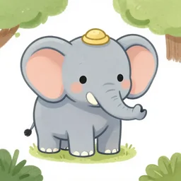cute elephant illustration, ismail inceoglu