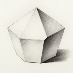 a pentagon, pencil drawing