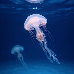 underwater pool with moon jellies floating