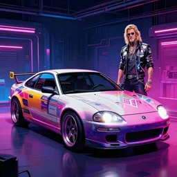 8 0 s car painting by boris vallejo, synthwave