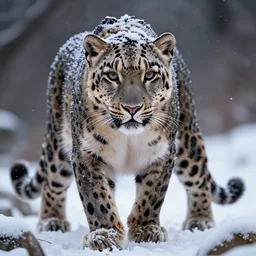 a snowy leopard covered in lava, DALL-E 2