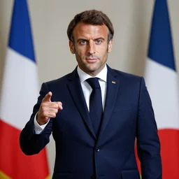 Emmanuel Macron puppet, realistic, photo studio, HDR, 8k, trending on artstation