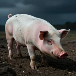 synthwave, pigs, beautiful, sad