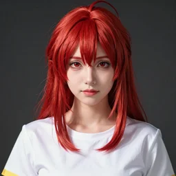 beautiful portrait of hisoka morow, red hair, white shirt with yellow hem, realistic anime, hyper realistic, sharp, greg rutkowski, wlop,