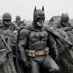 world war i photo of batman in the trenches