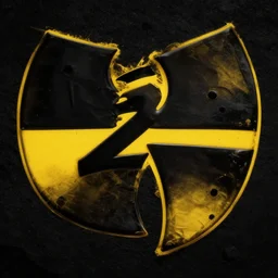 z in the style of the wu - tang clan logo, wellow and black, photorealistic, hd, trending on artstation