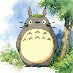 totoro water color art by bob ross