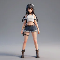 procedural generated, anime girl posing for painting, substance designer, PBR, HD, Unreal Engine 5, Ultra 3D