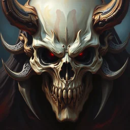a _ fantasy _ style _ portrait _ painting _ of skull head lich, dnd, wicked, oil _ painting _ unreal _ 5 _ daz. _ rpg _ portrait _ extremely _ detailed _ artgerm _ greg _ rutkowski _ greg