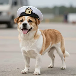 a canine as a naval officer with the rank of admiral
