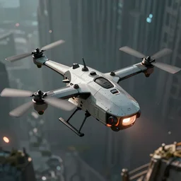 Minicopter from RUST in cyberpunk style,