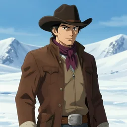 old cowboy in the arctic, illustration by junji ito