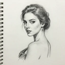 a color pencil sketch of an elegant lady