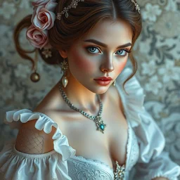 full body of beautiful baroque girl, soft lighting, realistic wide angle, sharp focus, 8 k high, 6 4 megapixel, insanely detailed, intricate, elegant, art by artgerm and wlop