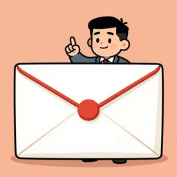 a man who is a big envelope cartoon