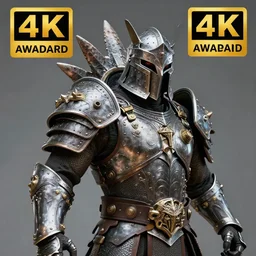 photo of a warrior with metal stegosaurus themed armour and helmet, highly detailed, 4 k, hdr, smooth, sharp focus, high resolution, award - winning photo