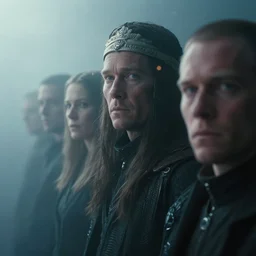 the chant of unnembered faces | interstellar movie by ridley scott with cinematogrophy of christopher doyle and art direction by hans giger, anamorphic bokeh and lens flares, 8 k, higly detailed masterpiece, fog