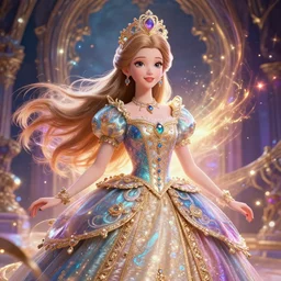 portrait of princess, age 1 8, beautiful, attractive, glowing, ornate and intricate, jaw dropping, dynamic lighting, colorful, fairy tale, intricate and detailed, 4 k octane render