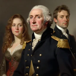 depiction of military george washington, illustration by mandy jurgens and william adolphe bouguereau, artgerm, 4 k, digital art, surreal, highly detailed, artstation, digital painting, concept art, smooth, sharp focus, illustration by mandy jurgens and william adolphe bouguereau