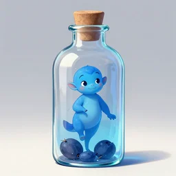 blue genie in a bottle, artstation