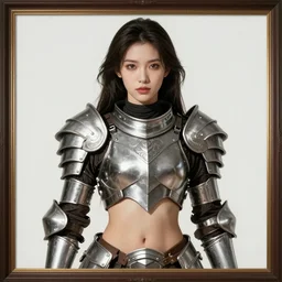 a professional photographic portrait of a beautiful young female, clothed in battle armor, exposed waist, olive skin, long dark hair, beautiful bone structure, symmetrical facial features, intricate, elegant, digital painting, concept art, smooth, sharp focus, illustration, beautifully framed, from Metal Gear, by Ruan Jia and Mandy Jurgens and Artgerm and William-Adolphe Bouguerea