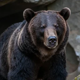 close up of a grizzly black cave bearn