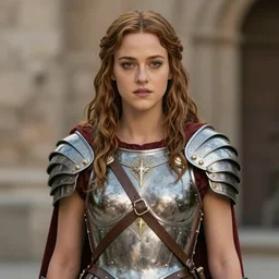 a young jodie foster as an amazon warrior, tall and beautiful with brown skin and long hair, dressed in hellenistic body armor, intricate, elegant, highly detailed, smooth, sharp focus, detailed face, art by ardian syaf