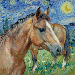 a painting of a horse, by vincent van gogh ( ( ( ( ( ( claude monet ) ) ) ) ) )