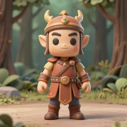 full body 3 d render of elven warrior king claymation vinyl action figure munny, studio lighting, forest background, no shadow, blender, trending on artstation, 8 k, highly detailed