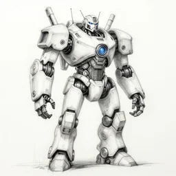 basic sketch drawing robot war lord sci - fi