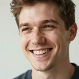stock image photo of a white guy smiling, closeup, HD
