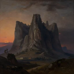 artwork of the cinematic view of the alien twilight acropolis by frederic edwin church