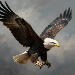 portrait george washington soaring on shouders of a bald eagle by greg rutkowski, fantasy