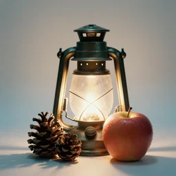 a hybrid between a pinecone and an apple., digital art, filmic, light mode, ineffable, big, rim lights, lantern, in a symbolic and meaningful style