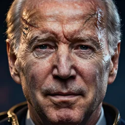 digital art close-up macro portrait of the face of a Joe Biden lich king zombification lovecraftian D&D