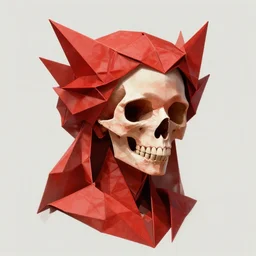 stunning origami goddesse skull portrait, skull, crimsonl, fantasy, intricate, elegant, highly detailed, digital painting, artstation, concept art, smooth, sharp focus, illustration, art by afshar petros and krenz cushart and artem demura and tony sandoval