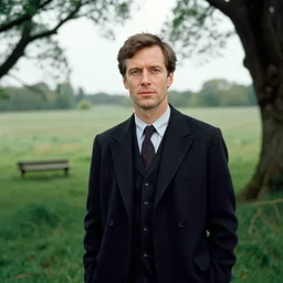 a portrait of a character in a scenic environment by Norman Parkinson