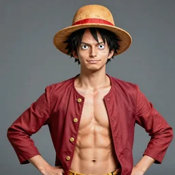 photo of monkey d. luffy in real life, portrait photography by annie leibovitz, stanley kubrick, mid shot, rule of thirds, highly detailed, 4 k, hdr, smooth, sharp focus, hig