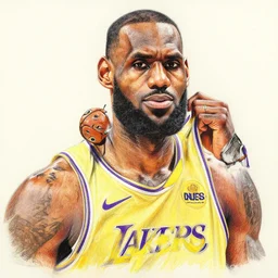 pencil sketch of lebron james bankai, detailed, colourful, beautiful, masterpiece, trending on artstation