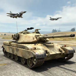 Arma 3 screenshot, Heavy Battle tank and artillery, fighter jets