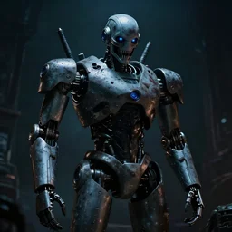 robot, 4 k, 8 k, dark cinematic atmosphere, nightmare, terrifying