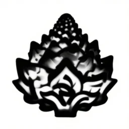 black logo romanesco simple vector on white background, sharp edges symetrical, beautiful