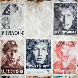 texture of an billboard with old posters - n 8