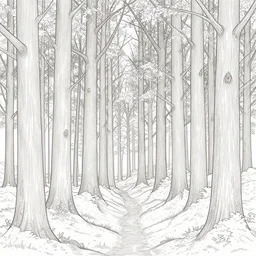 handmade stunning landscape of a big and beautiful forest, line art by jakub rebelka, winning - award masterpiece, fantastic, octane render, 8 k hd resolution, high quality image